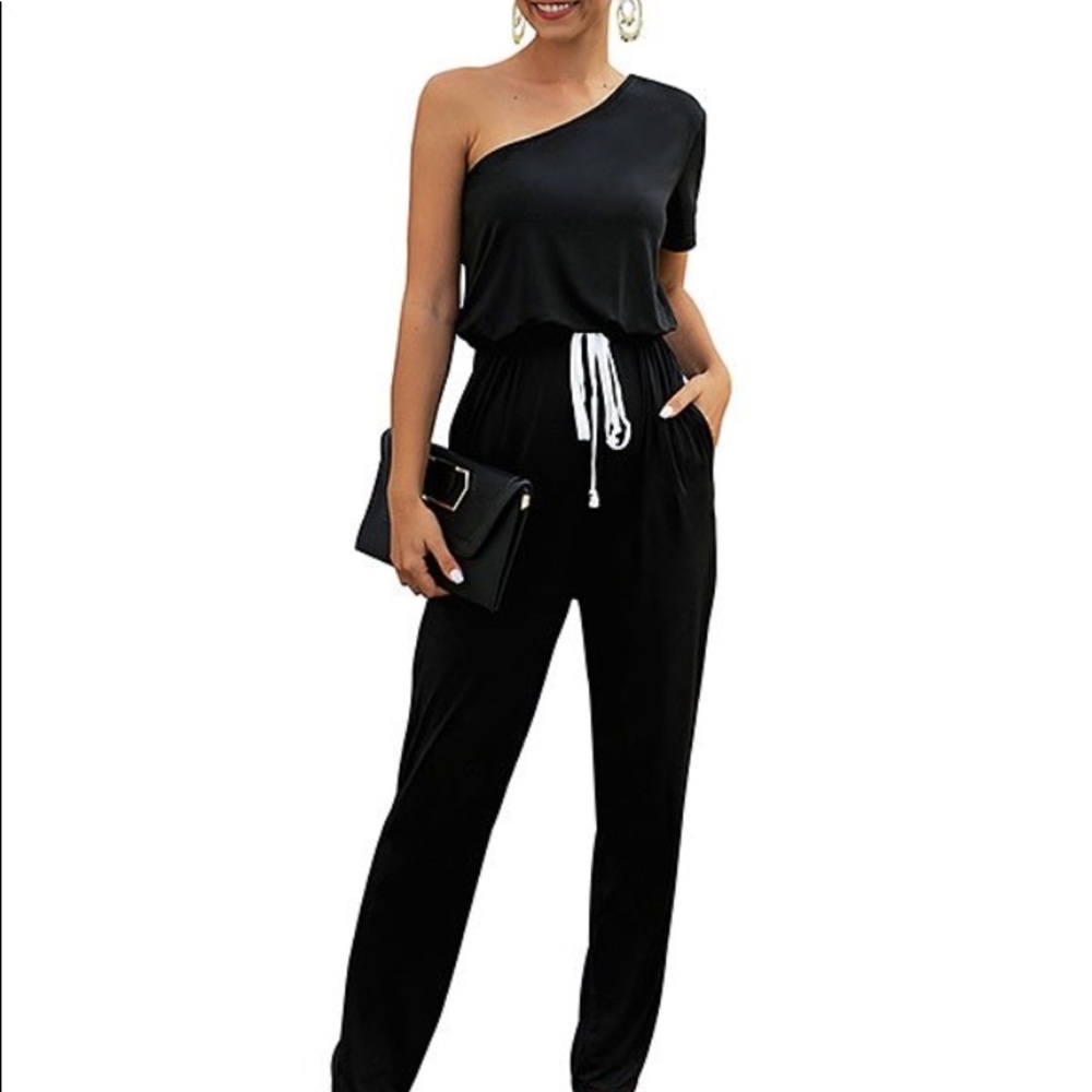 Black Off  Shoulder Jumpsuit women